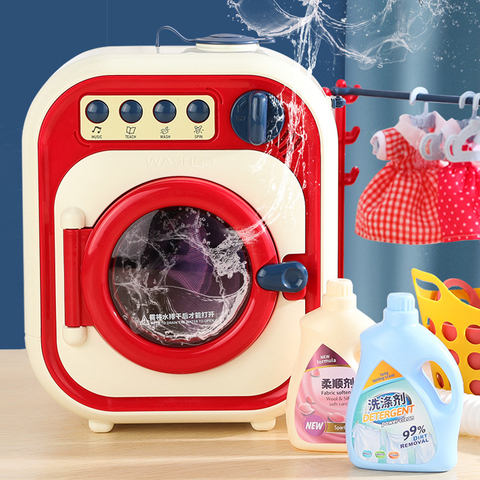 Machine à laver pour enfants, jouet de Simulation de maison de jeu, Mini jouets électriques rotatifs, nettoyage cinétique, jouets préscolaires pour filles ► Photo 1/6