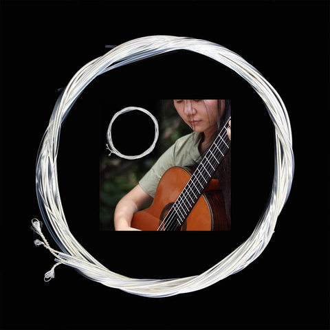 Jeu de cordes pour guitare classique, 6 pièces, en Nylon transparent, plaqué argent et cuivre, sous-vente ► Photo 1/6