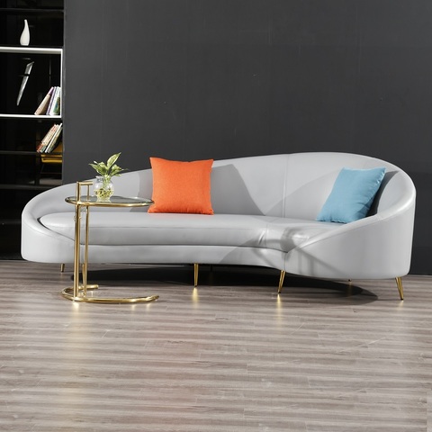 U-BEST nouveau style moderne velours L canapé d'angle pointu avec pied en métal pour meubles de mariage ► Photo 1/6