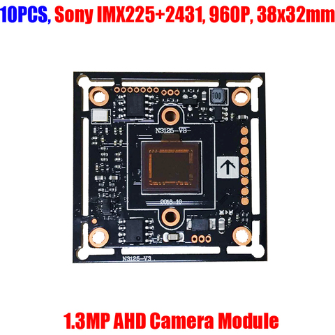 Module de caméra de vidéosurveillance AHD 1280x960, 10 pièces/lot, capteur CMOS IMX225 960P, carte PCB analogique HD 38x38mm 32x32mm, contrôle UTC ► Photo 1/6