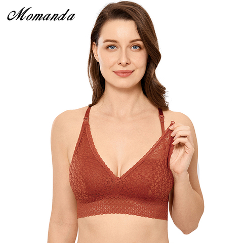 MOMANDA – soutien-gorge d'allaitement en dentelle, Bralette légèrement doublée, sans fil, vêtements de grossesse et d'allaitement ► Photo 1/6