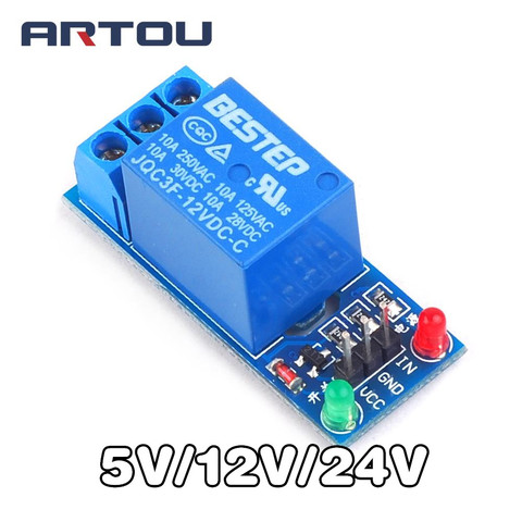 Carte d'interface pour PIC AVR DSP ARM MCU Arduino, Module relais 1 canal, déclencheur de haut/bas, 5V 12V 24V ► Photo 1/5