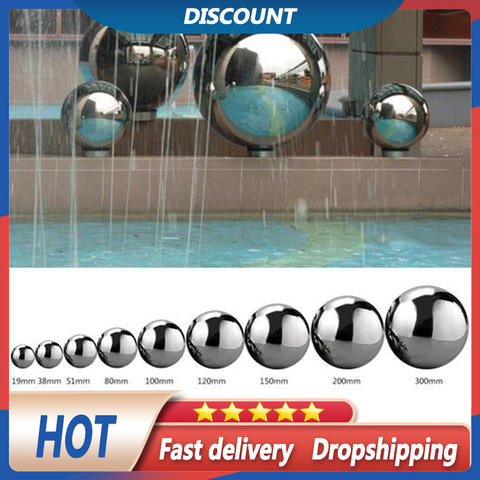 Boule de miroir en acier inoxydable, 19mm ~ 300mm, haute brillance, boule creuse pour la maison, fournitures de décoration de jardin, ornement ► Photo 1/6