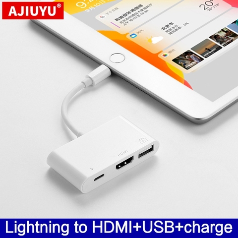 AJIUYU – adaptateur USB OTG Lightning, convertisseur pour apple iPad Air 3/2 pro mini 4 5 10.2 9.7 hub HDMI dock connecter clavier caméra ► Photo 1/6