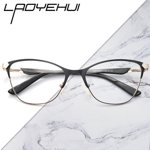 Lunettes de prescription en métal, monture carrée œil de chat, transparentes, faux, dioptrie, personnalisable, marque de luxe de styliste ► Photo 1/6