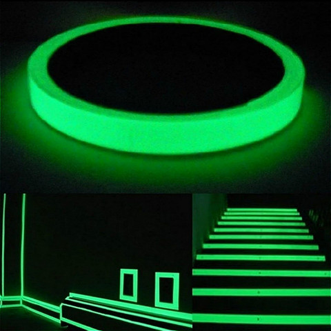 Bande adhésive lumineuse claire, lueur dans la nuit, vert foncé, décoration de la maison, utilisée sur les sols en béton, les marches d'escalier ► Photo 1/6