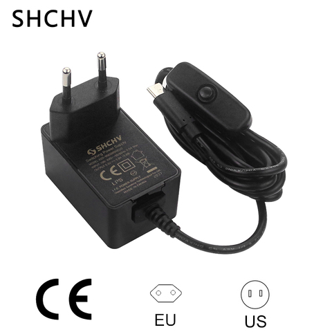 Framboise Pi 4 alimentation 5V 3A USB Type C adaptateur secteur avec interrupteur marche/arrêt CE Certification chargeur secteur pour framboise Pi 4B ► Photo 1/6