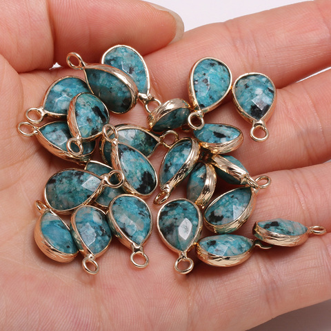 Pendentifs en agate à facettes en pierre naturelle, breloques exquises en forme de goutte d'eau pour la fabrication de bijoux, accessoires de collier et boucles d'oreilles à faire soi-même ► Photo 1/5