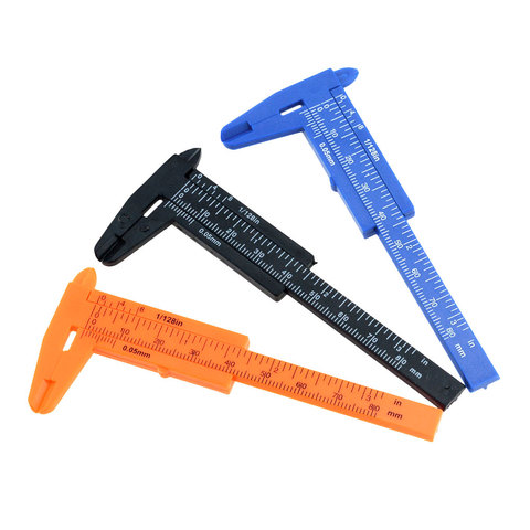 1 pièces Mini 0-80mm Double règle échelle en plastique Vernier pied à coulisse mesure étudiant bricolage outil de mesure pour le travail du métal du bois ► Photo 1/6