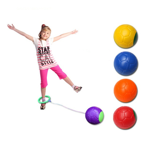 Balles rebondissantes pour enfants, corde à sauter clignotante d'un pied, balle de sport, balançoire, couleur aléatoire, Fitness, amusant, divertissement ► Photo 1/6