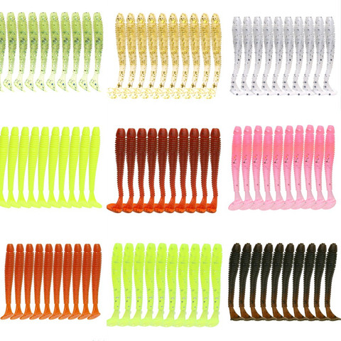 10 pièces/lot classique queue souple leurre saturne ver 0.6g/ 5.2cm lueur dans l'obscurité Silicone leurre tête de gabarit doux appâts carpe basse pêche pêche ► Photo 1/6