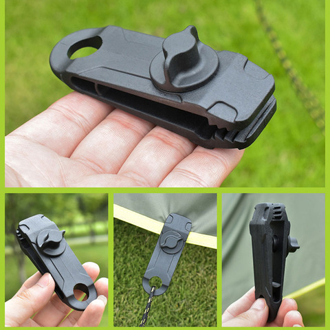 Clip de bâche, 10 pièces, auvent de qualité Durable, boucle d'essayage pour tente, Camping en plein air, Clip coupe-vent, corde à barbes ► Photo 1/6