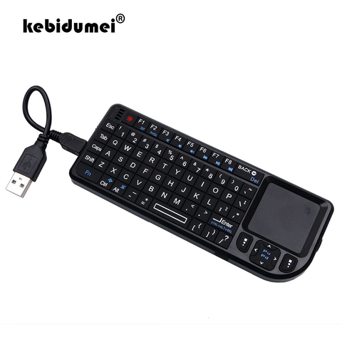 Mini clavier sans fil RF 2.4 ghz, portable, 3 en 1, Qwerty + Touchpad, pour ordinateur portable, Notebook, télévision intelligente, espagnol/russe/anglais ► Photo 1/6