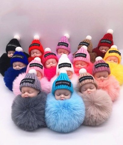 Porte-clés de jouets en peluche pour bébés, 8cm, 16 Styles, poupées souples, jouets pour enfants, cadeaux de noël ► Photo 1/1