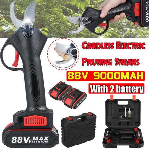 88V sans fil électrique sécateur 30mm Max coupe jardin sécateur sécateur coupe branche avec 2 batterie Lithium-ion prise américaine ► Photo 1/6