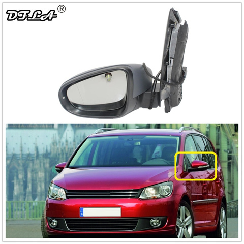 Rétroviseur latéral gauche de voiture pour VW Touran MK2, miroir de voiture chauffant, ailes électriques, lifting, 2011, 2012, 2013, 2014, 2015 ► Photo 1/1