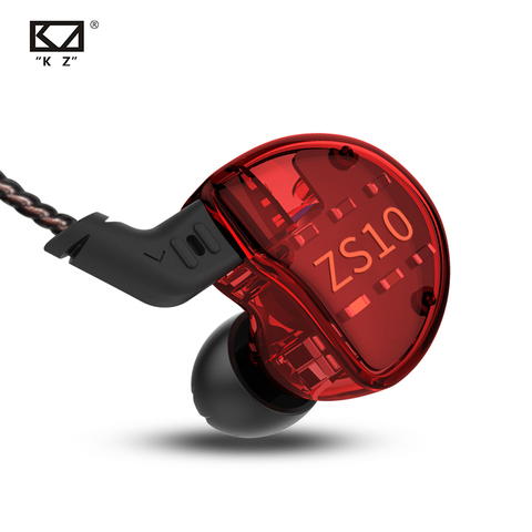 KZ – écouteurs intra-auriculaires ZS10, 10 pilotes, casque d'écoute hybride dynamique 4BA + 1DD, hi-fi, basse, Sport, suppression du bruit ► Photo 1/6