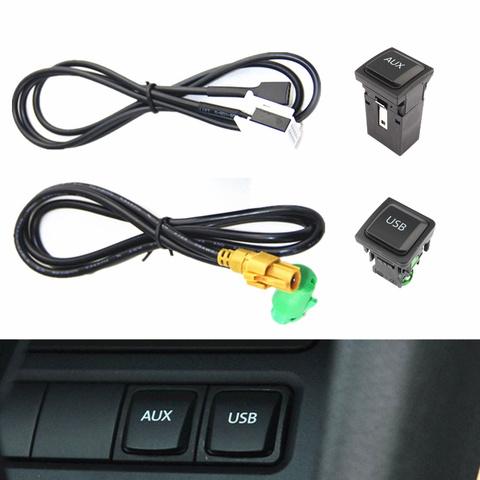 RCD510 RNS315 RCD310 voiture USB AUX données adaptateur bouton de commutation câble faisceau de câbles pour VW Golf 5 6 MK6 Jetta 5 MK5 lapin Scirocco ► Photo 1/6