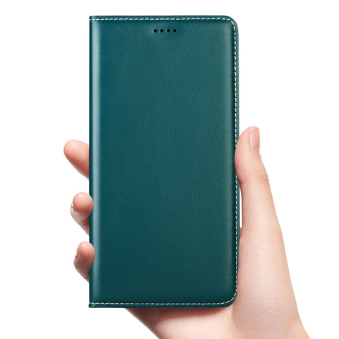 Étui à rabat en cuir véritable babylone pour Xiaomi Redmi Note 2 3 4 4X 5 6 7 8 8T K20 K30 10X 5G Pro S2 Go Plus étuis de couverture de téléphone portable ► Photo 1/6