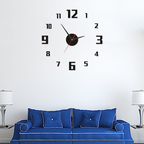 Horloge murale 3D à miroirs, grand format, décoration murale, autocollants, accessoires de salon ou de maison, nouveau Design ► Photo 1/5