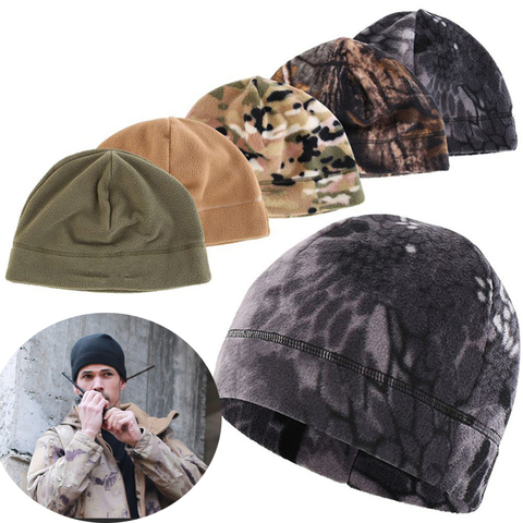 1pc unisexe hiver chaud polaire chapeaux en plein air coupe-vent hommes femmes randonnée casquettes pêche cyclisme casquette chasse militaire tactique casquettes ► Photo 1/6