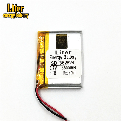 362828 3.7 v 350 mAh li-ion rechargeable lithium polymère batterie 362828 plug li-polymère batterie rechargeable ► Photo 1/3