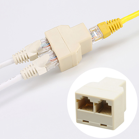 Adaptateur répartiteur RJ45 1 à 2, double Port femelle CAT5/6 LAN, prise Ethernet, connexions réseau, P15 ► Photo 1/6