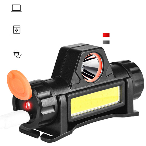 Lampe frontale étanche à Led Cob, 2500lm, batterie Rechargeable, fonctionnement, Usb intégré ► Photo 1/6