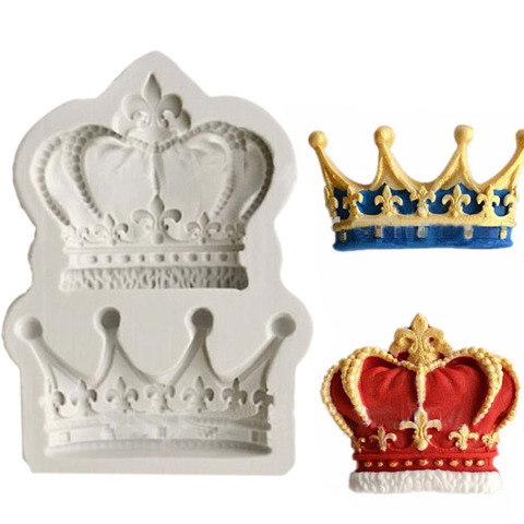 Couronnes de princesse reine 3D Silicone moule Fondant gâteau Cupcake outils de décoration argile résine bonbons Fimo Super Sculpey F0761 ► Photo 1/4