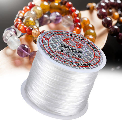 Fil élastique pour fabrication de bijoux, rouleau de 60m, cordon pour perles, Bracelet, collier, cheville, DIY ► Photo 1/6