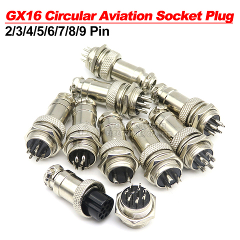 1 ensemble GX16 2/3/4/5/6/7/8/9 broches mâle et femelle 16mm ibuw métal circulaire Aviation connecteur prise prise 2PIN 3PIN 4PIN 5PIN 6PIN ► Photo 1/6