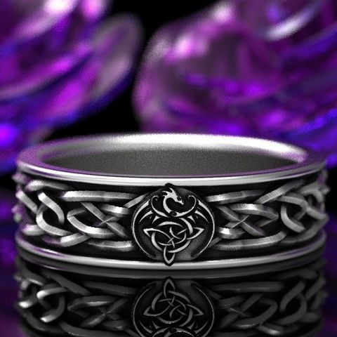 Bague Vintage en métal Dragon Viking, anneaux d'anniversaire, scandinaves, pirates de l'europe du nord, couleur argent, bijoux pour hommes, Cool ► Photo 1/2