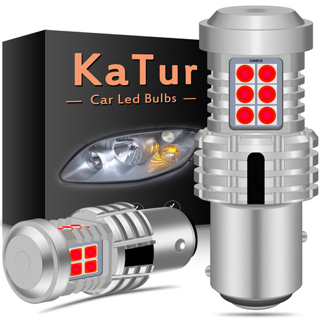 Katur-feux de Stop de voiture 2 pièces, Canbus LED 1157 P21/5W BAY15D, ampoules de Stop de voiture, sans erreur, sans Flash, ambre, blanc et rouge ► Photo 1/6