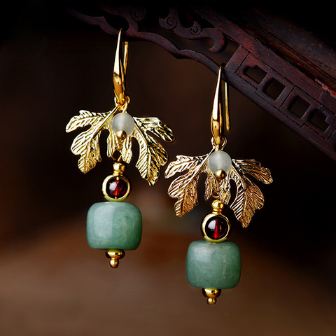 Vintage bleu cloisonné boucles d'oreilles rétro fleur mode boucles d'oreilles goutte pour les femmes ethnique mode bijoux 2022 ► Photo 1/6