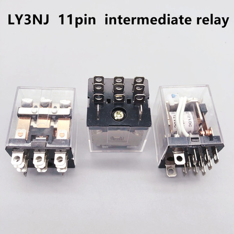 1 pièces petite bobine relais intermédiaire électromagnétique général 10A 250V 3NO-3NC HH63P LY3NJ 11pin commutateur cc 12/24V AC 220V relay12v ► Photo 1/6