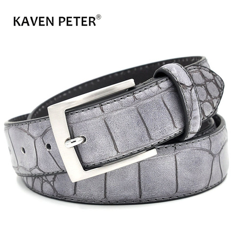 Hommes De Mode Taille Ceintures Faux Crocodile Motif Ceintures De Cuir De Vachette De Luxe Crocodile Ceinture Hommes Designer Accessoires Ceintures ► Photo 1/6