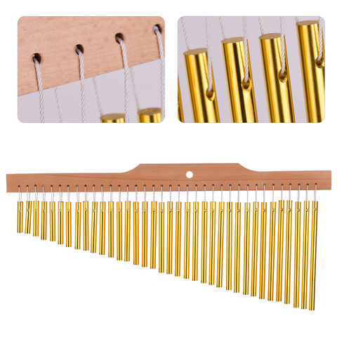 Carillons de 36 barres en alliage d'aluminium doré, instruments de Percussion en bois, jouets d'instruments de musique ► Photo 1/6
