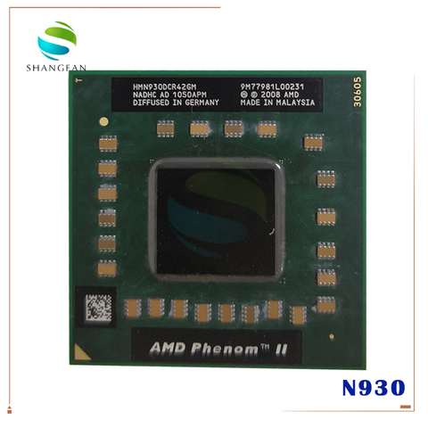 AMD Phenom processeur d'unité centrale N930 HMN930DCR42GM 2.0Ghz/2M PRISE S1 638 pin PGA ORDINATEUR cpu ► Photo 1/1