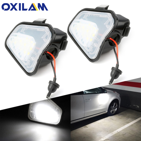 2 pièces LED miroir latéral flaque lumières lampe pas d'erreur pour VW Volkswagen EOS coccinelle CC Passat B7 3C Scirocco Jetta sans erreur Led ampoule ► Photo 1/6