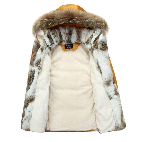 Doudoune en duvet de canard pour homme, manteau, parka, doublure chaude, vêtements épais et chauds, col en fourrure de lapin, haute qualité, 5xl, 2022 ► Photo 1/6