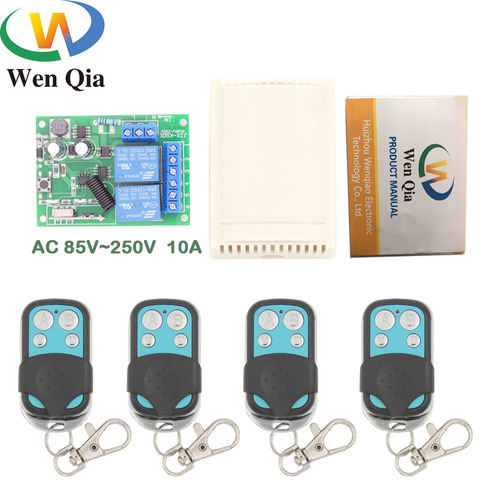 AC85 ~ 250V 10A 2200W 2CH télécommande commutateur sans fil relais récepteur pour rf 433MHz télécommande Garage éclairage électrique interrupteur de porte ► Photo 1/6
