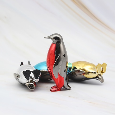Allume-cigare au gaz Butane en forme de pingouin créatif en métal ► Photo 1/6