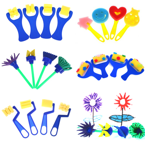 1 ensemble Graffiti éponge brosse costume jouets éducatifs pour enfants peinture pinceaux peinture à la main outil enfants dessin jouets jouet créatif ► Photo 1/6