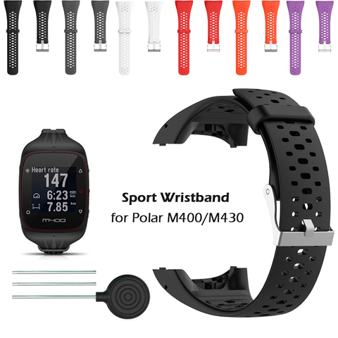 Hero Iand pour Polar M430 bracelet de montre bracelet de remplacement en Silicone souple pour Polar M400 bracelet de montre avec outil pour M430 ► Photo 1/6