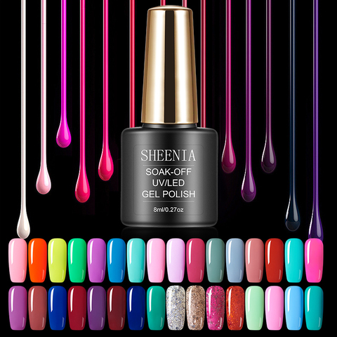 Vernis à ongles Gel UV vernis Semi Permanent Gel vernis hybride paillettes couleur Gel vernis manucure apprêt couche de finition Art des ongles ► Photo 1/6