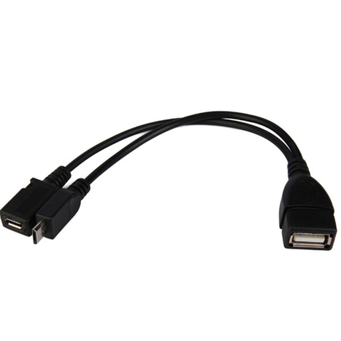 Répartiteur d'alimentation Micro USB OTG 2 en 1, adaptateur USB vers Micro 5 broches, câble mâle/femelle de 20cm ► Photo 1/6