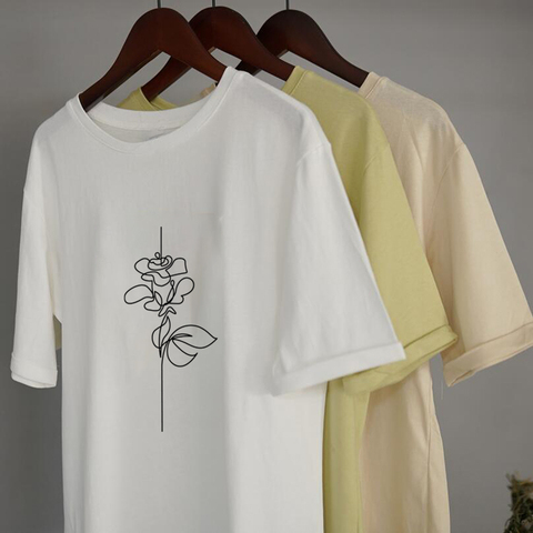 T-shirts de caractère d'été 2022 coton pour femmes, hauts à la mode pour filles, t-shirts à manches courtes imprimés, vêtements pour femmes, 100% ► Photo 1/6