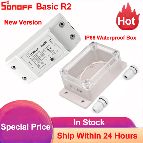 Sonoff – boîtier de jonction étanche IP66, coque résistante à l'eau, Support Sonoff Basic R2/Dual/Pow R2, Wifi intelligent, bricolage commutateur Ewelink ► Photo 1/1