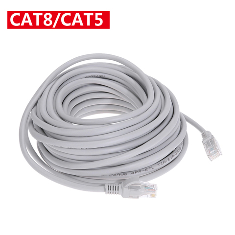 Câble Ethernet Cat8 Lan câble RJ45 réseau Cat 5 routeur Internet cordon de raccordement pour ordinateur 1m/3m /10m/15m/20m/25m/30m câble Lan ► Photo 1/6