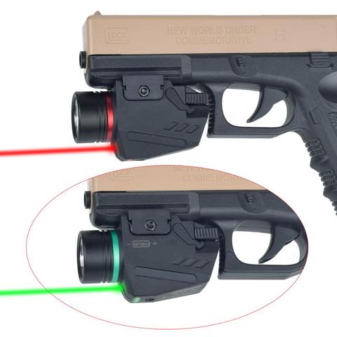 Vue de tactique Laser vert/rouge, lampe de poche LED pour Rail de 20mm, Mini Glock pistolet lampe lanterne lumière Airsoft ► Photo 1/6